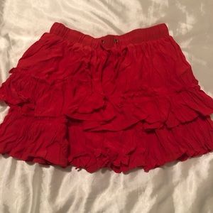 Red flowy mini skirt